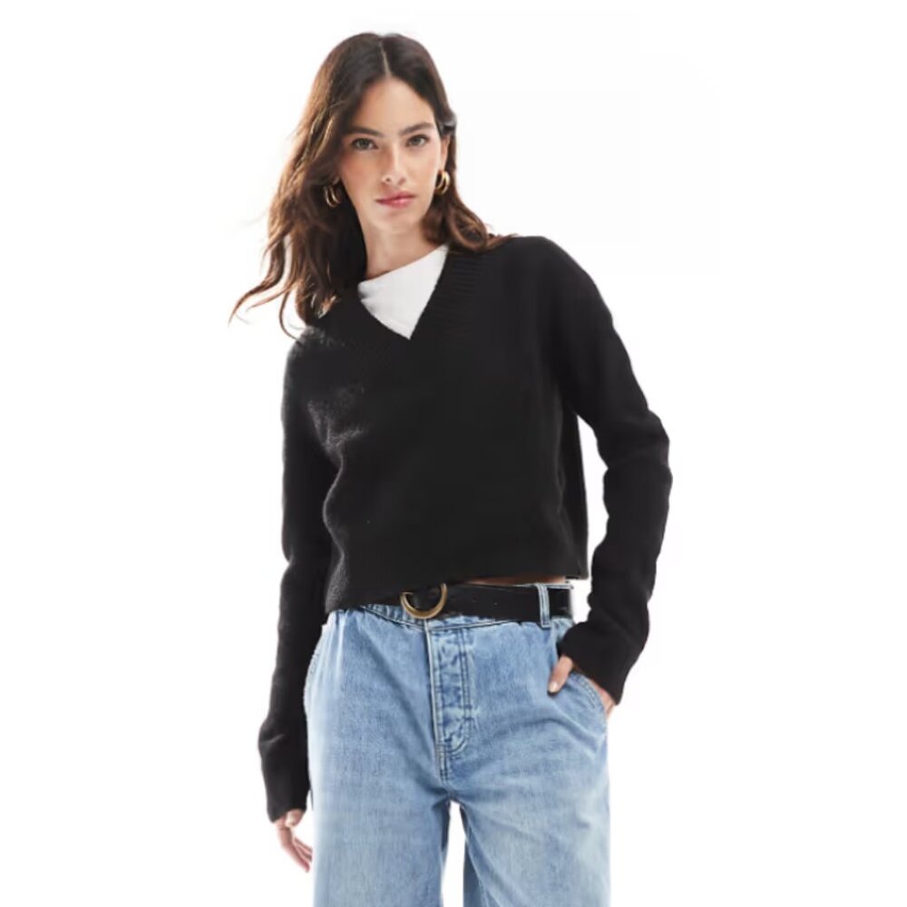 ASOS knit black v-neck sweater